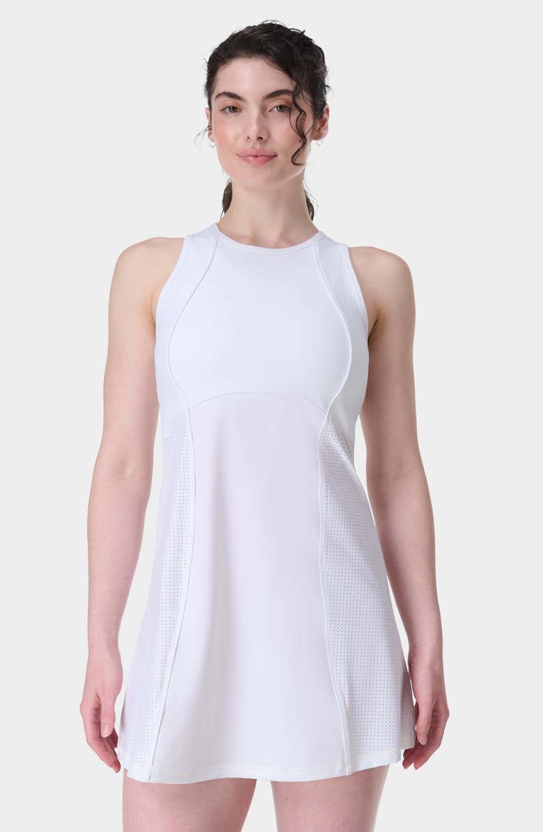 Sweaty Betty Racket Sleeveless Tennis Dress, Alternate, color, White