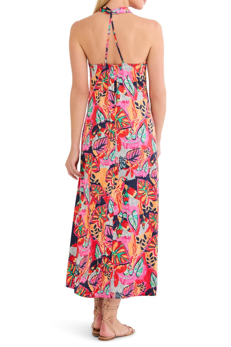 Kauai Garden Lorin Halter Neck Dress, Alternate, color, RED MULTI