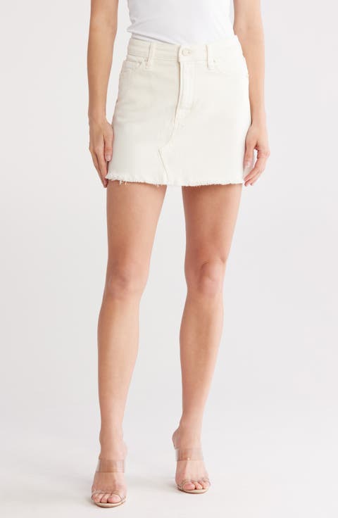 Denim Miniskirt (Cloud White)