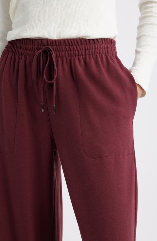 Caslonr Caslon(r) Ankle Wide Leg Sweatpants In Burgundy