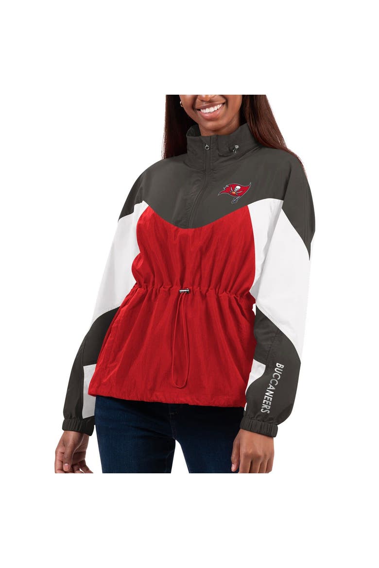 Women's G-III 4Her by Carl Banks Red/Pewter Tampa Bay Buccaneers Tie Breaker Lightweight Quarter-Zip Jacket, Alternate, color, Red