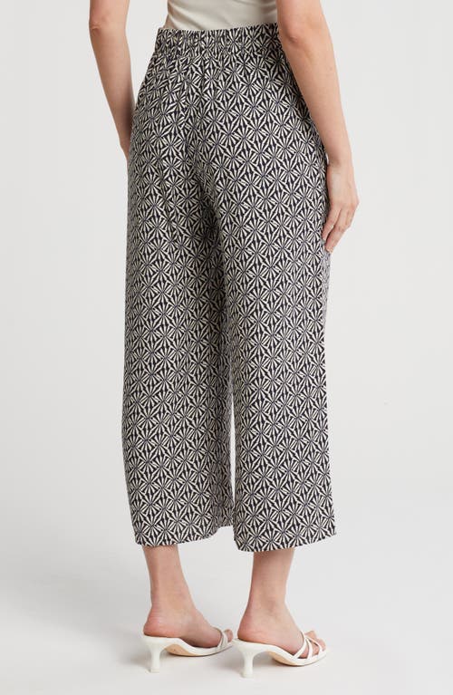 Pleione Textured Wide Leg Pants In Medium Navy Cream Shell