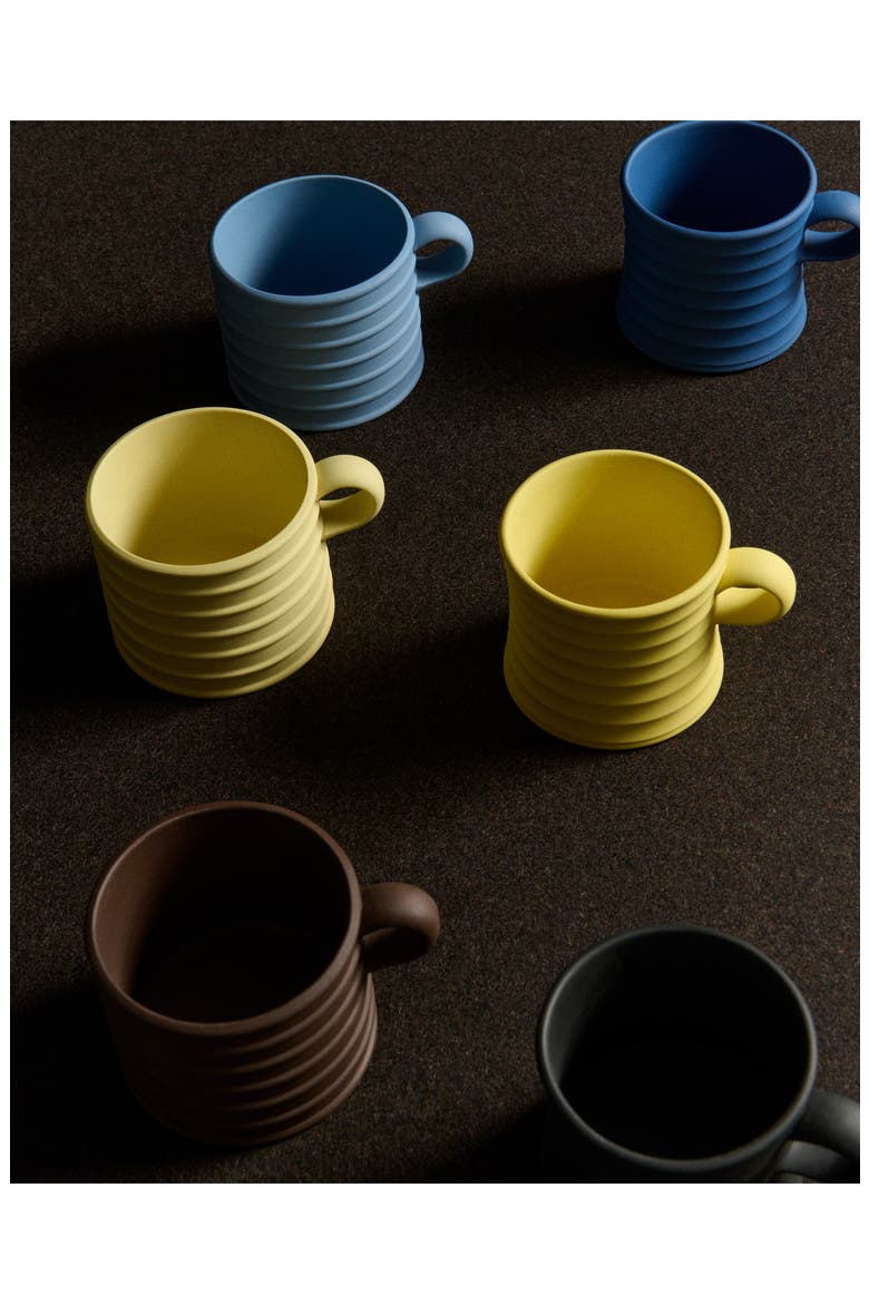 x JW Anderson Set of Two Stoneware Mugs, Alternate, color, YELLOW