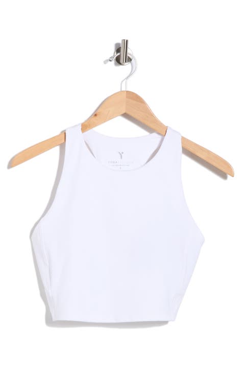 Lux LeBlanc High Neck Crop Tank