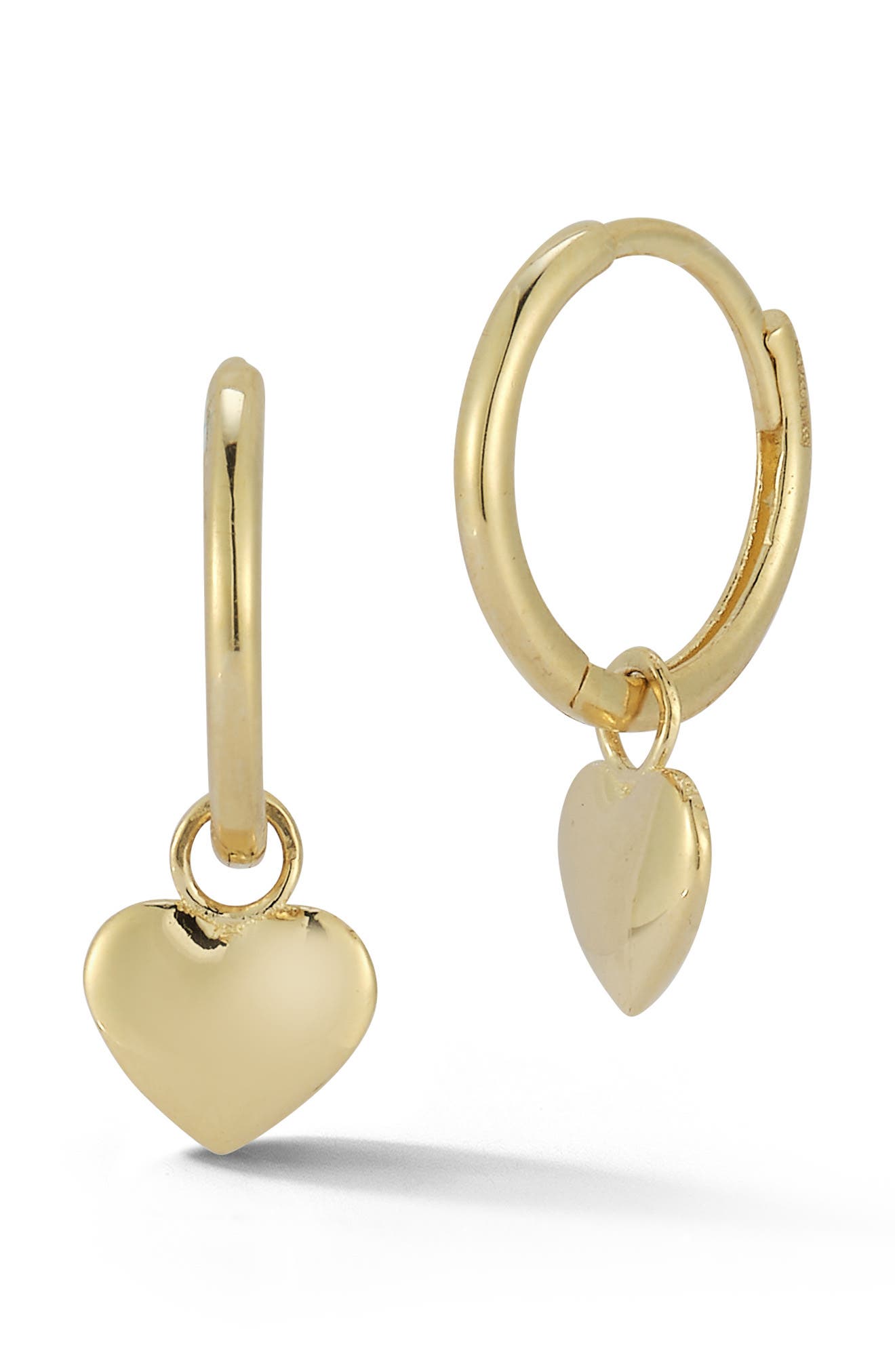 Ember Fine Jewelry 14K Gold Heart Hoop Earrings