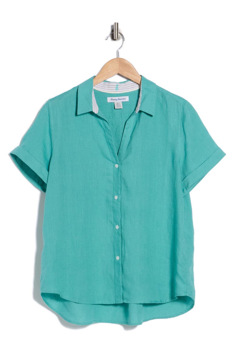Tommy Bahama Costalina Linen Camp Shirt, Alternate, color, Azul Mar