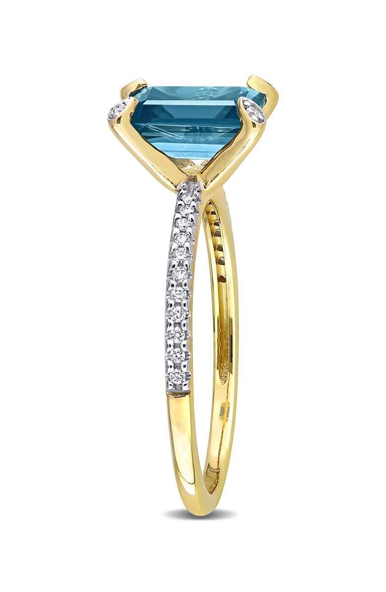 DELMAR London Blue Topaz & Diamond Ring, Alternate, color, Blue