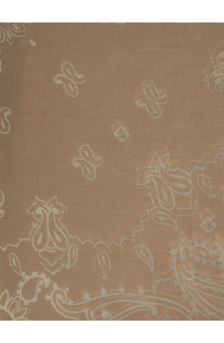 GERARD DAREL Dorine Square Paisley Print Scarf, Alternate, color, Green Khaki