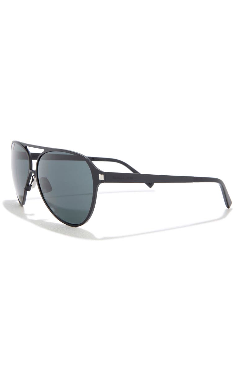 Saint Laurent Aviator Sunglasses, Alternate, color, Black Black Black