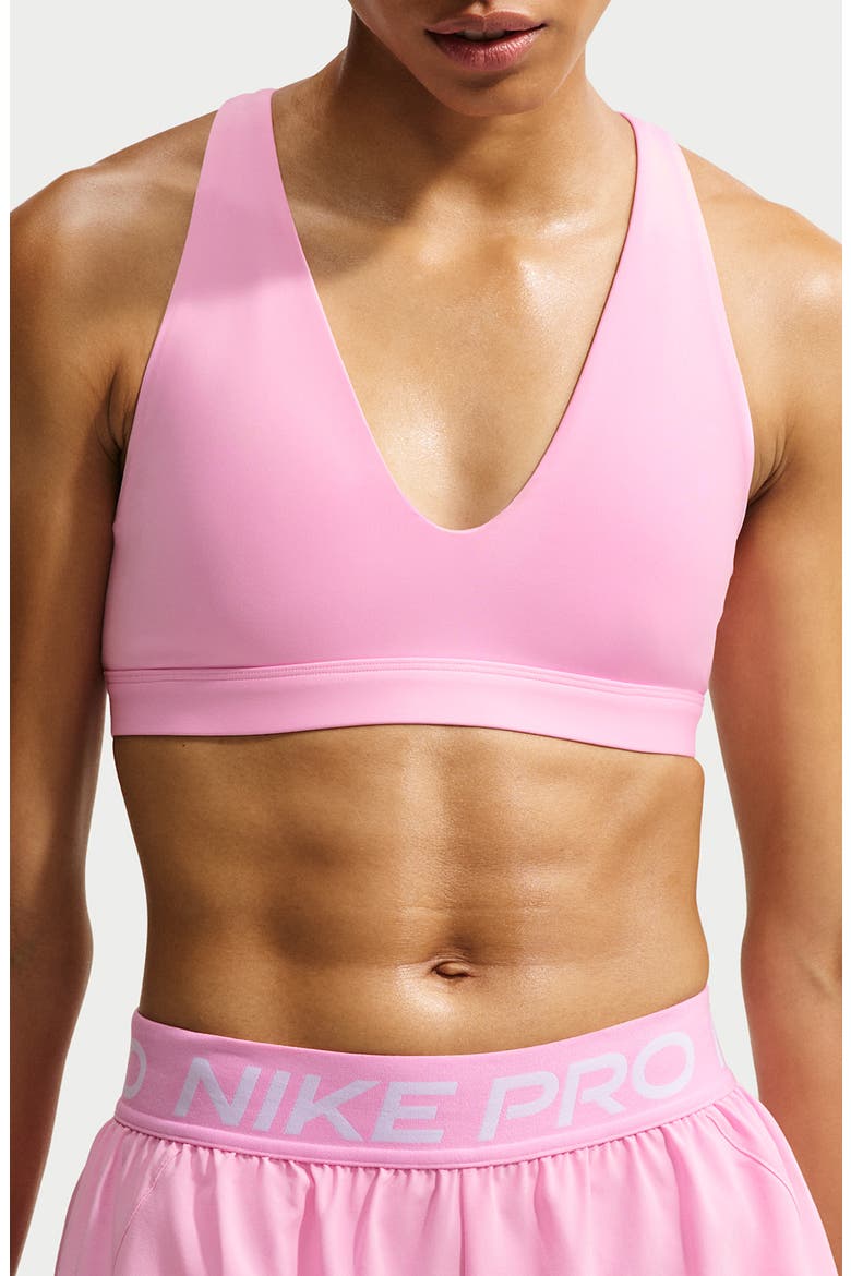 Indy Strappy Dri-FIT Low Impact Sports Bra, Main, color, 621 PINK RISE/BLACK