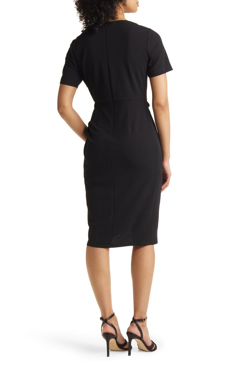 Tahari ASL Stretch Crepe Side Knot Dress, Alternate, color, 