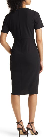 Tahari ASL ストレッチクレープサイドノットワンピース Tahari ASL Stretch Crepe Side Knot Dress | Nordstrom