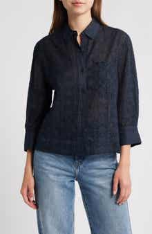 rag & bone Lucia Eyelet Ramie Button-Up Shirt