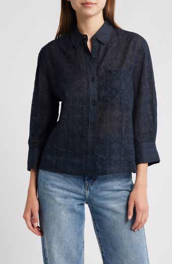 rag & bone Lucia Eyelet Ramie Button-Up Shirt