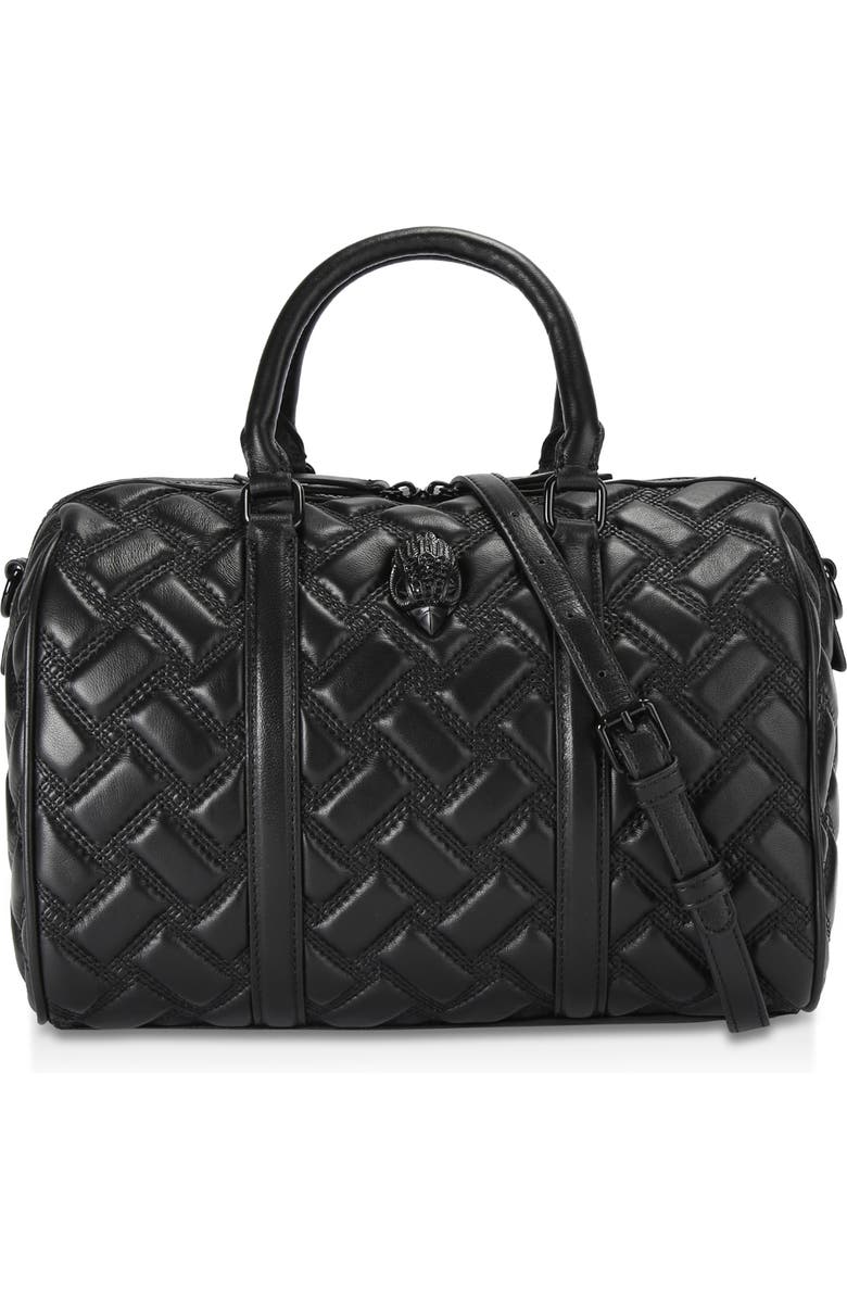 Kurt Geiger London Kensington Boston Drench Quilted Leather Duffle Bag, Main, color, Black