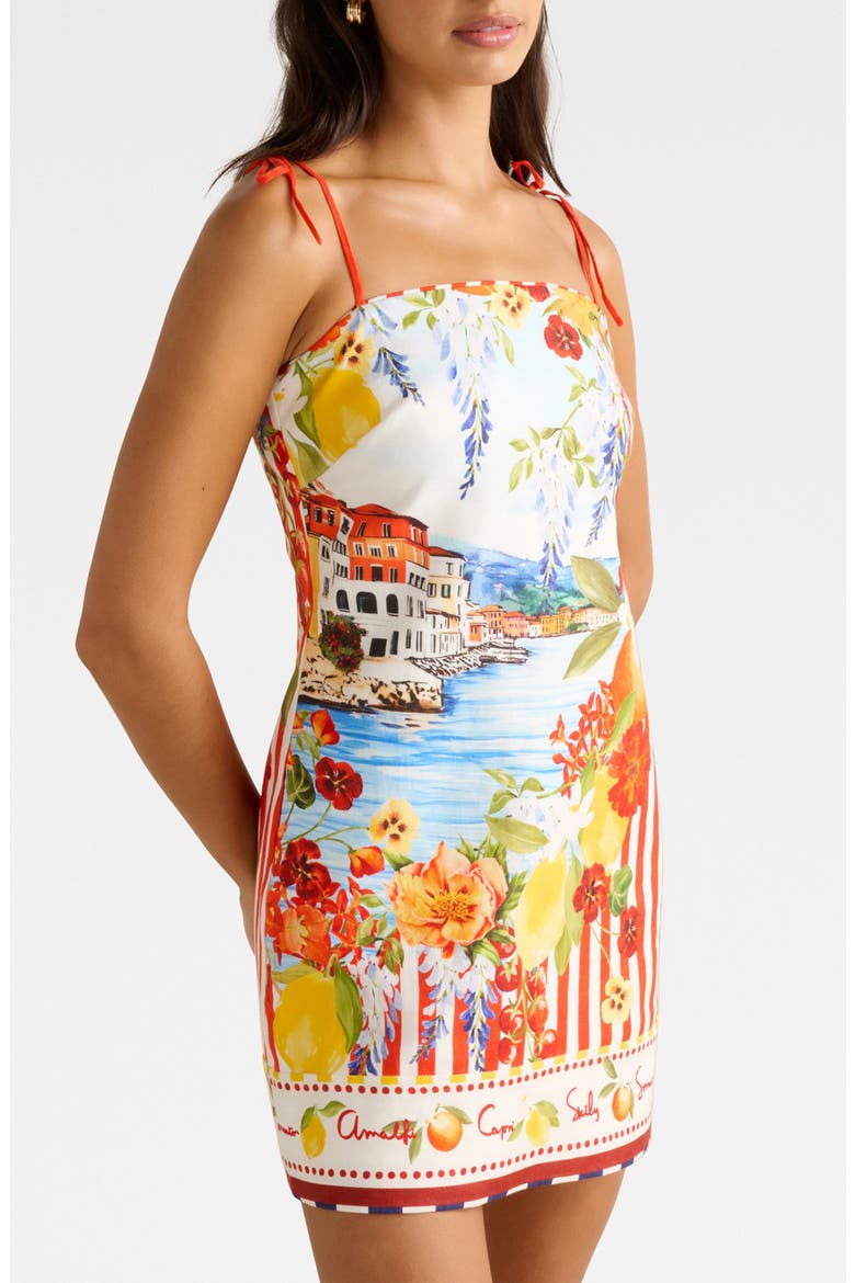 Sierra Printed Minidress, Alternate, color, TROPEA POSTCARD