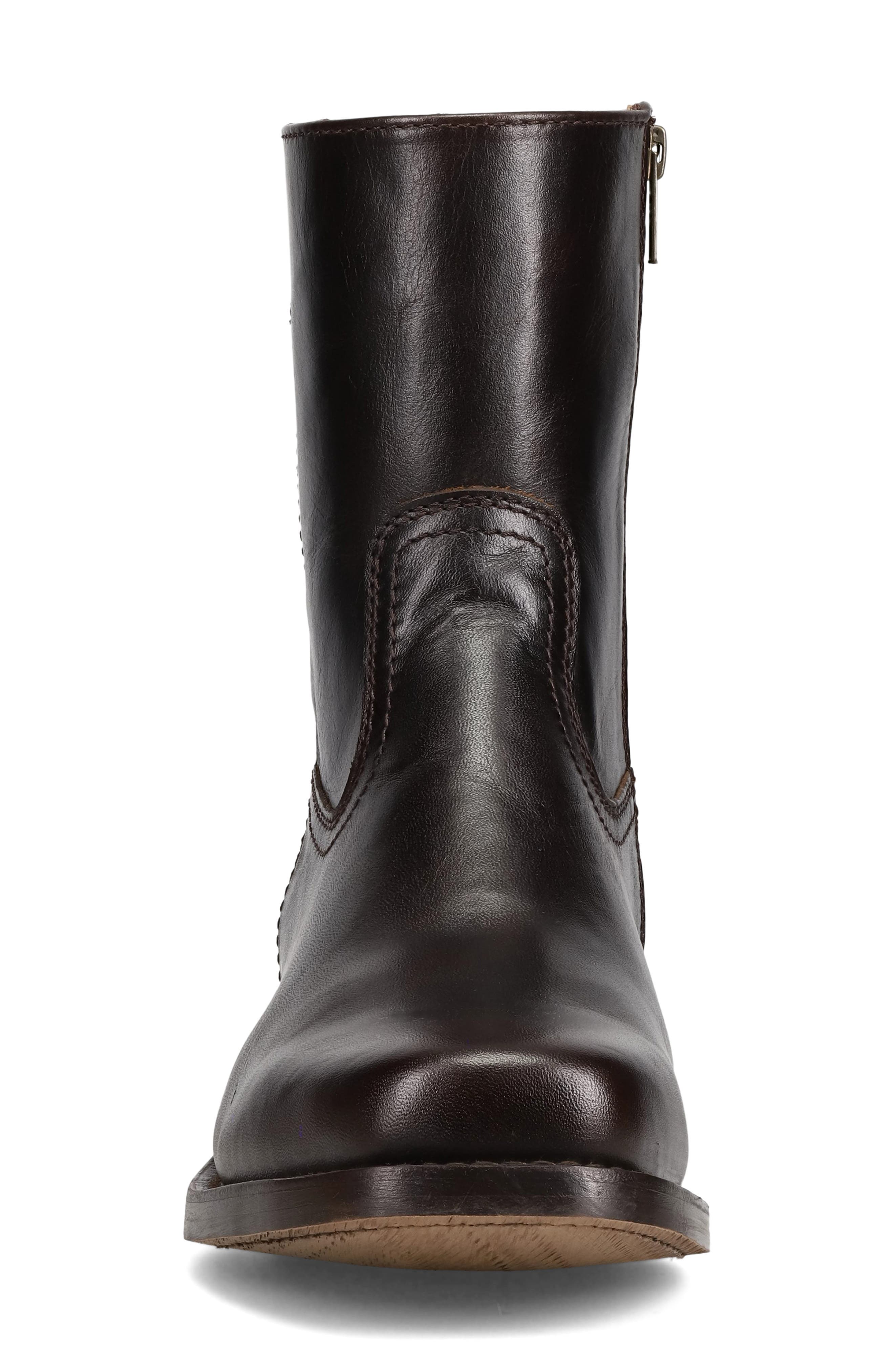 Frye Campus Leather Plain Toe Zip Boot, Alternate, color, 