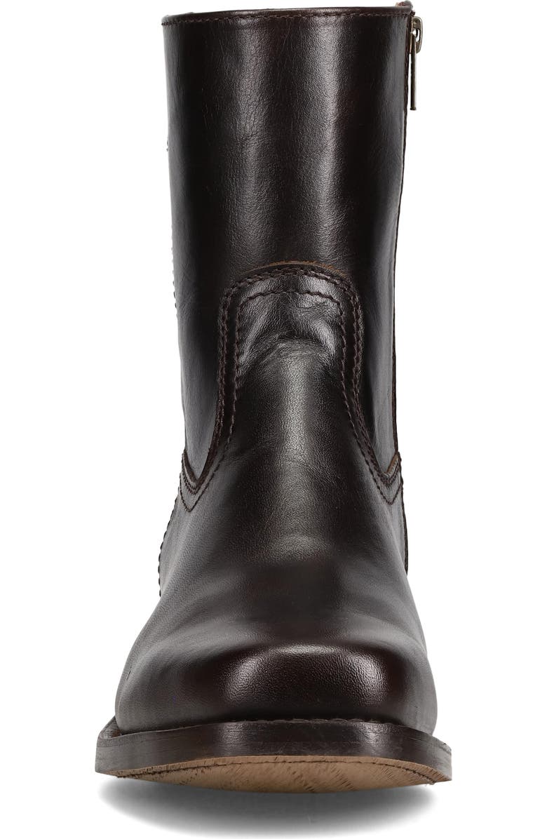 Frye Campus Leather Plain Toe Zip Boot, Alternate, color, Bourbon