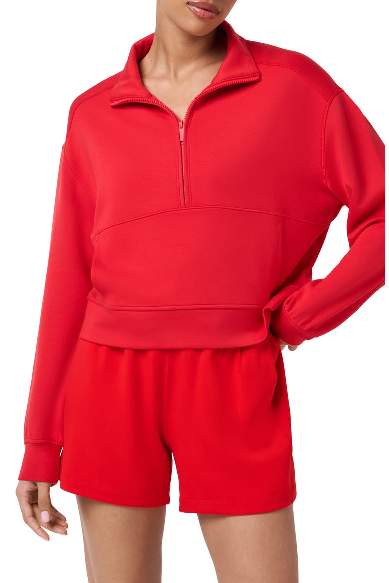 Skyloft Soft Half Zip Sweatshirt, Main, color, TOMATO