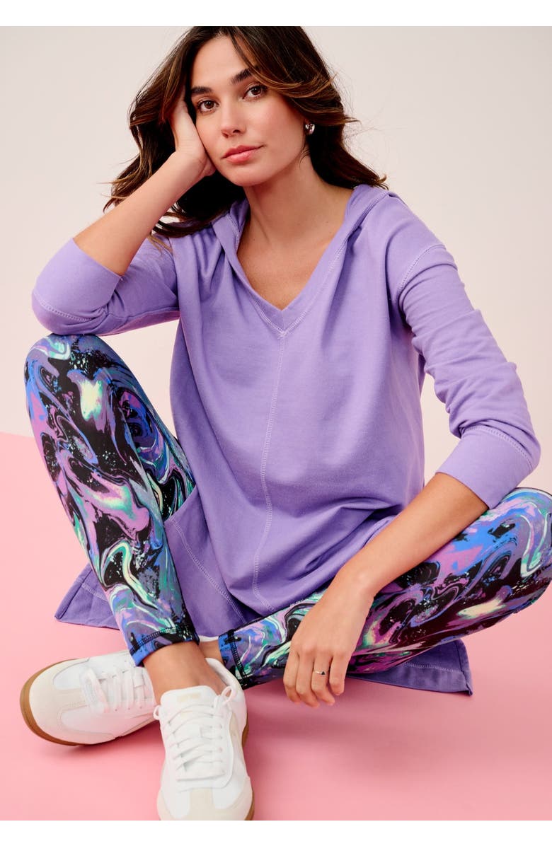 Roaman's French Terry Tunic Hoodie, Alternate, color, Black