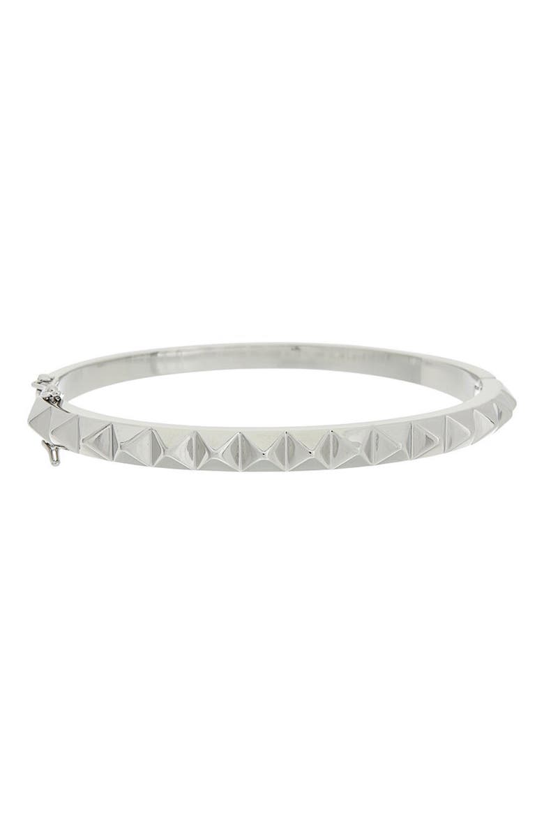 Pyramid Stud Bangle, Main, color, WHITE