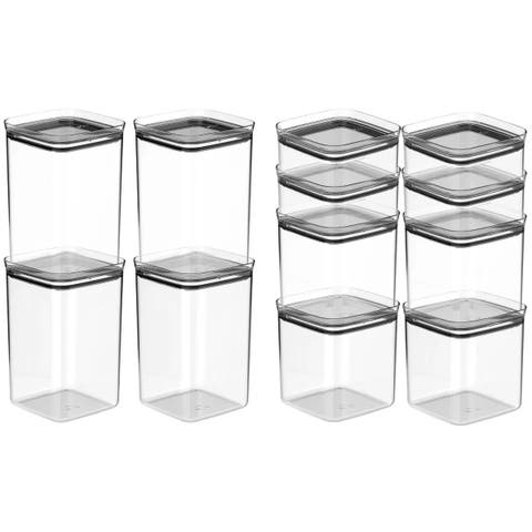 Airtight Clear Stackable Food Storage Container Set with Leak Proof Lid