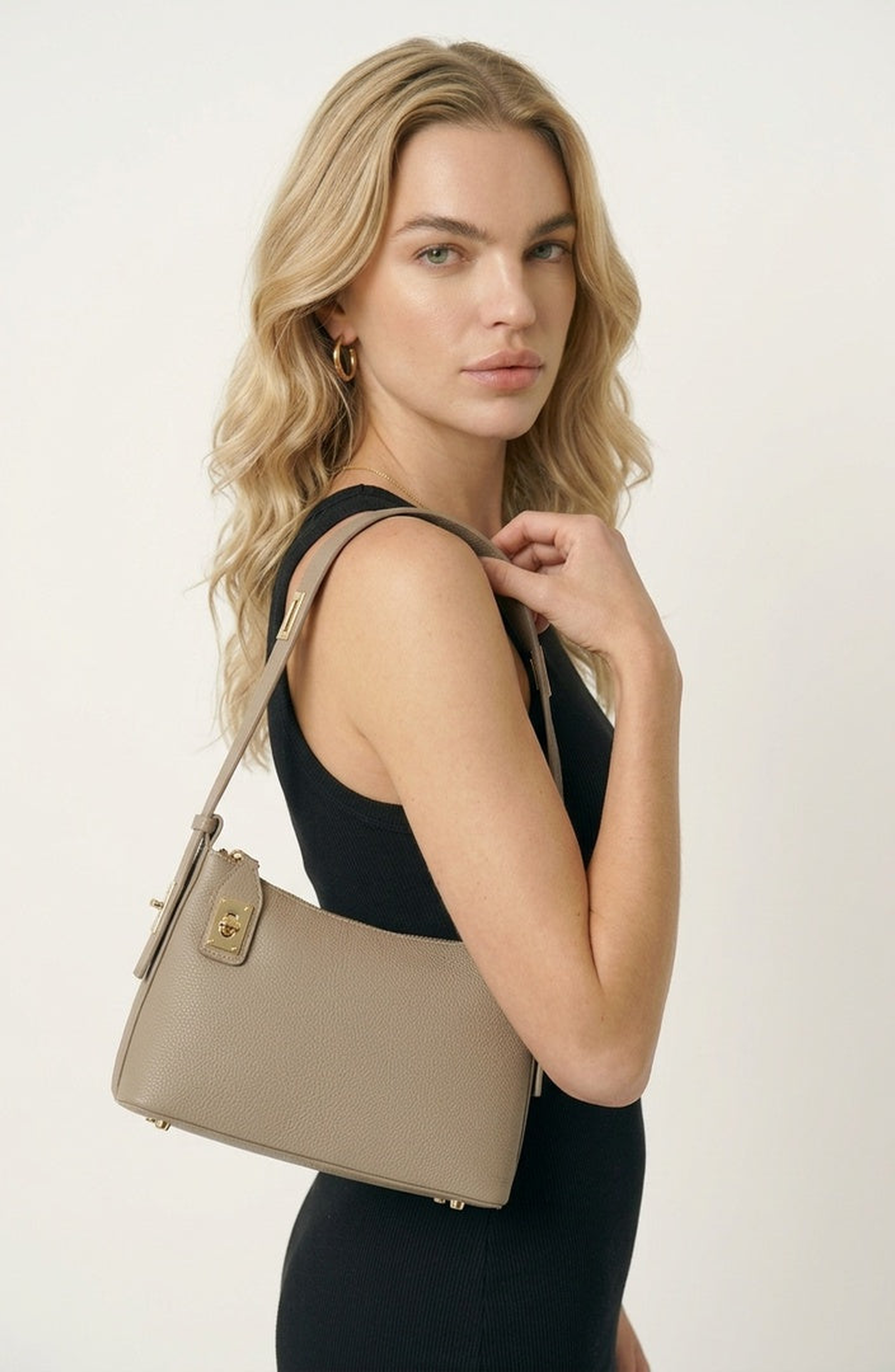 Modenaire Leather Shoulder Bag, Alternate, color, Cream