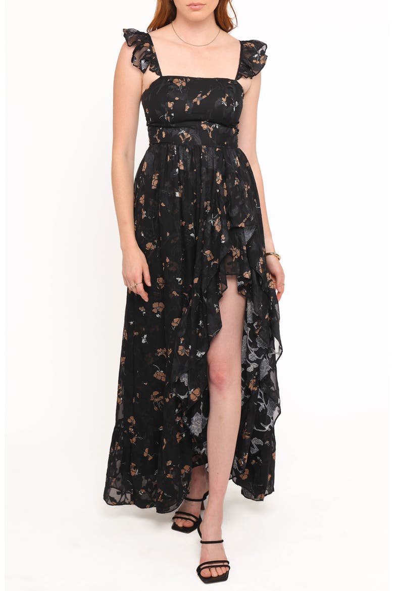 Orielle Maxi Dress, Main, color, BLACK/ BEIGE FLORAL