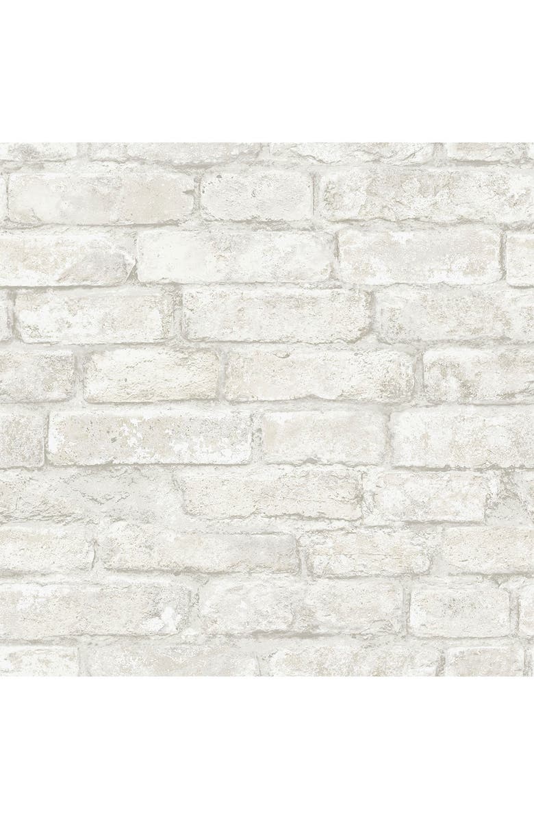 Wallpops White Denver Brick Peel & Stick Wallpaper, Alternate, color,