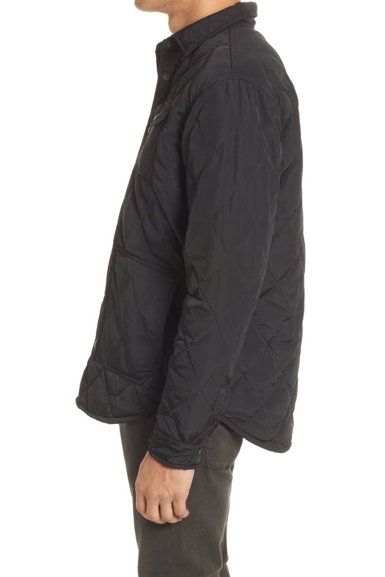 Quilted Down Shirt Jacket, Alternate, color, BLACK