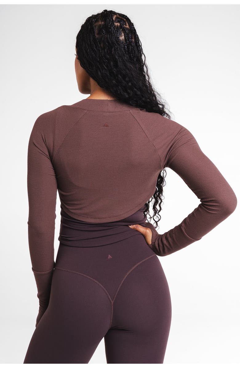Vitality Easy Rib Shrug, Alternate, color, Cocoa