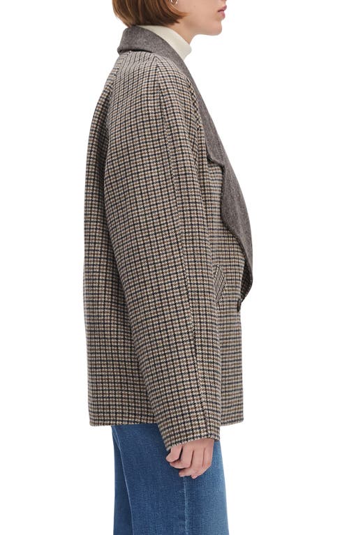 Favorite Daughter The Cameron Houndstooth Wool Blend Coat In Gray
