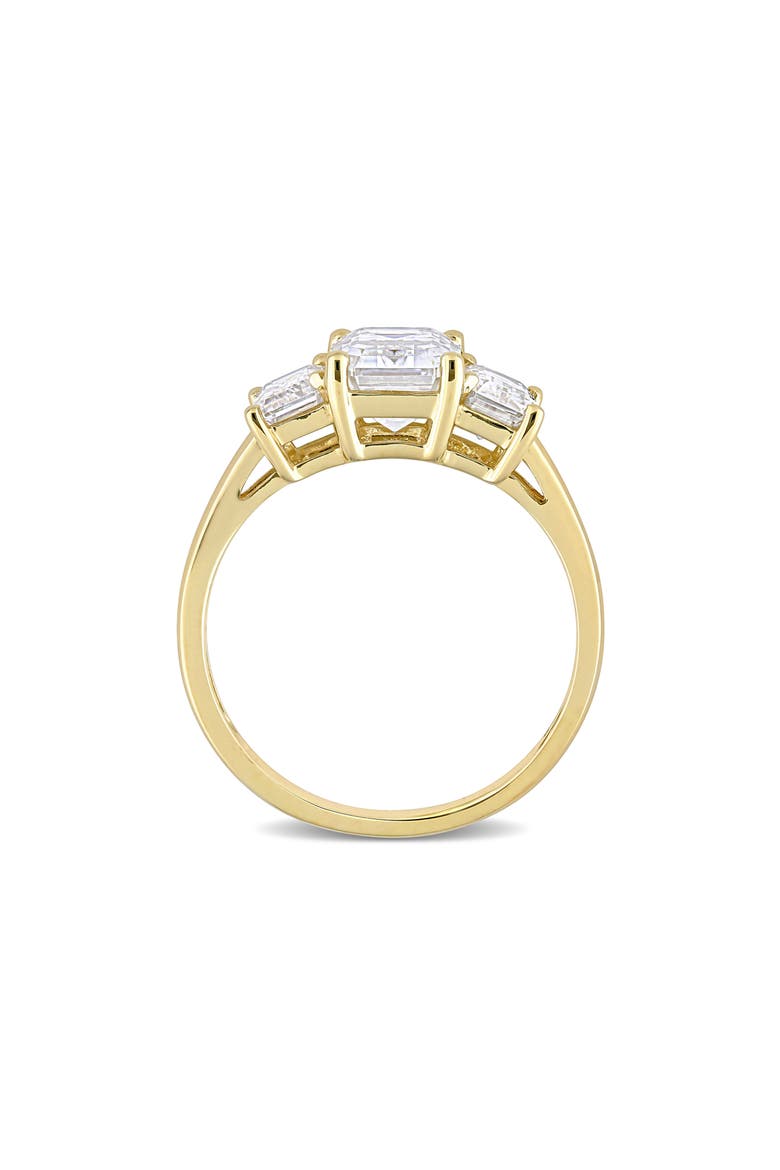 Emerald Cut Lab Created Moissanite Ring, Alternate, color, GOLD