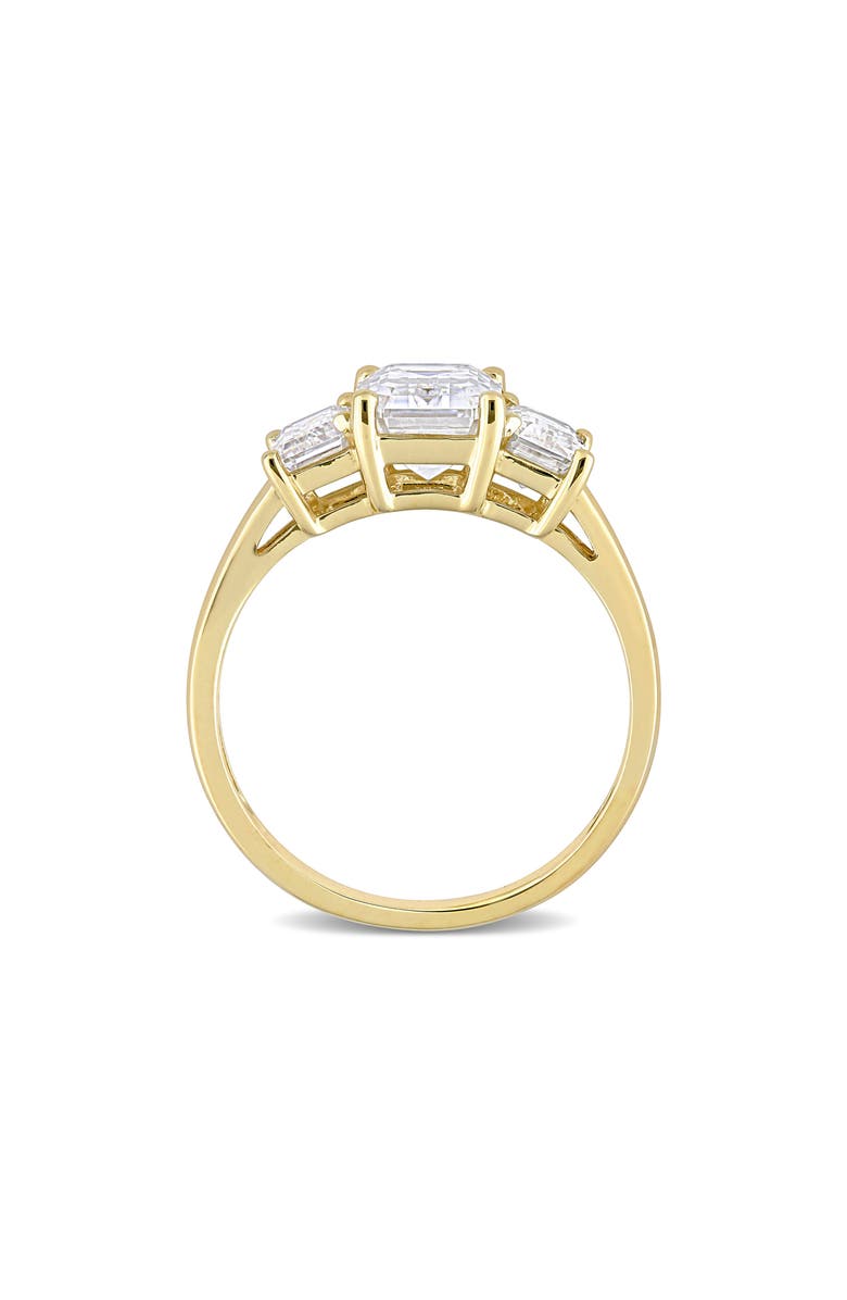 DELMAR Emerald Cut Lab Created Moissanite Ring, Alternate, color, Gold