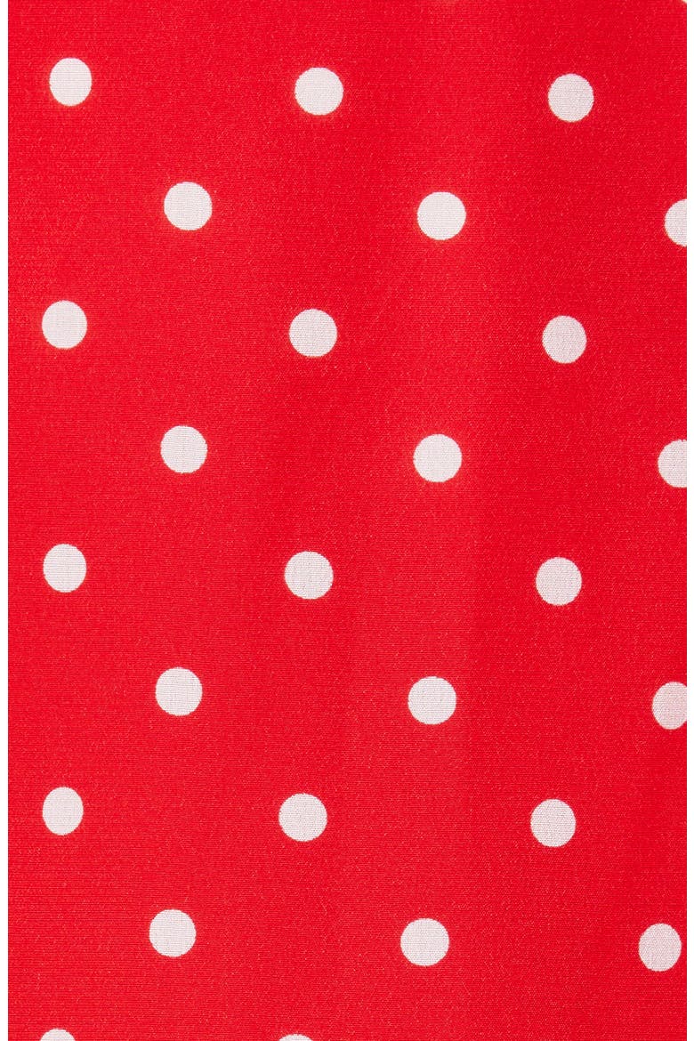 Polka Dot Tie Neck Silk Blouse, Alternate, color, RED/ WHITE