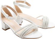 Tulleen Diagonal Rhinestone Band Block Heels