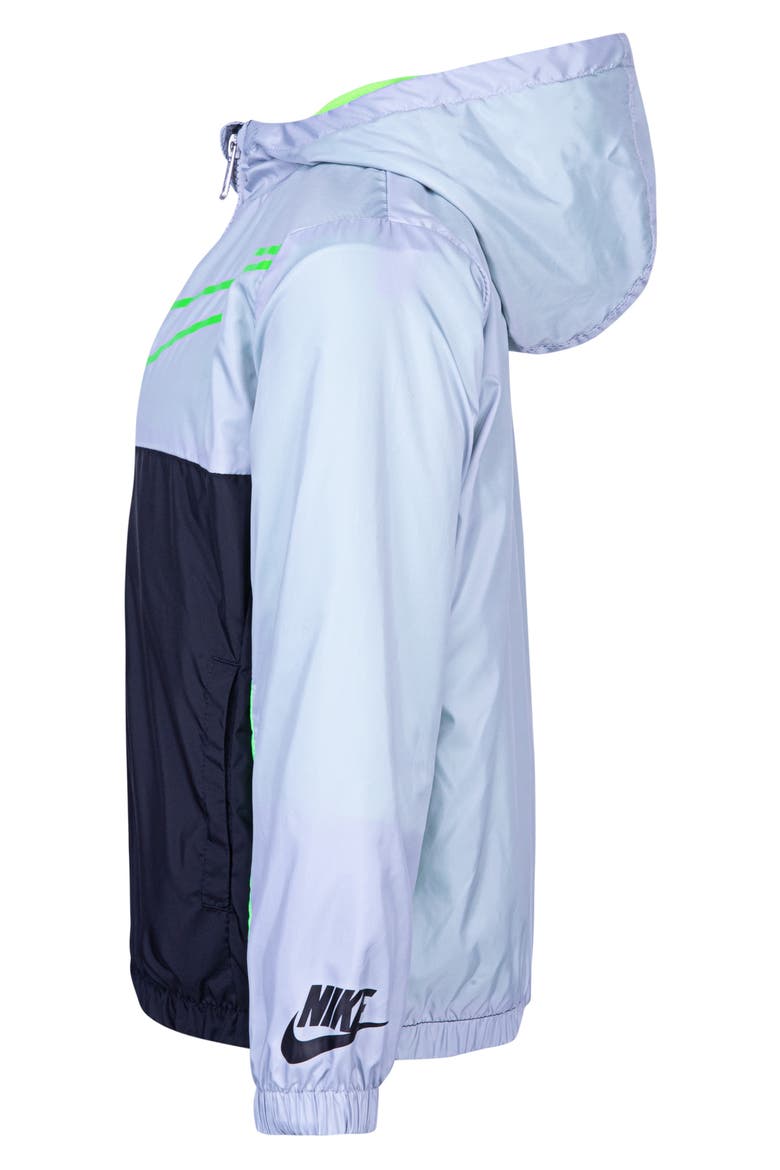 Kids' Swoosh Fleece Lined Windrunner Jacket, Alternate, color, WOLF GRAY