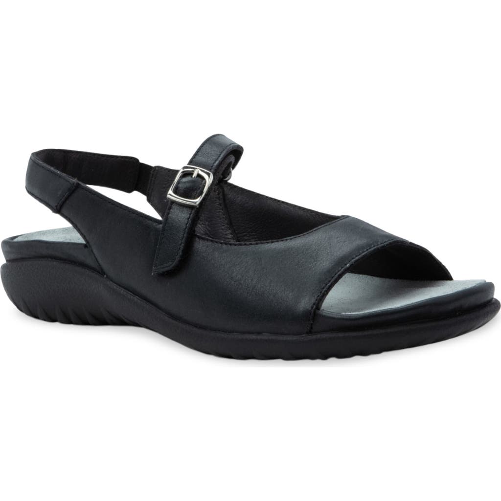 Naot Toka Slingback Sandal (women0 In Shiny Black Leather