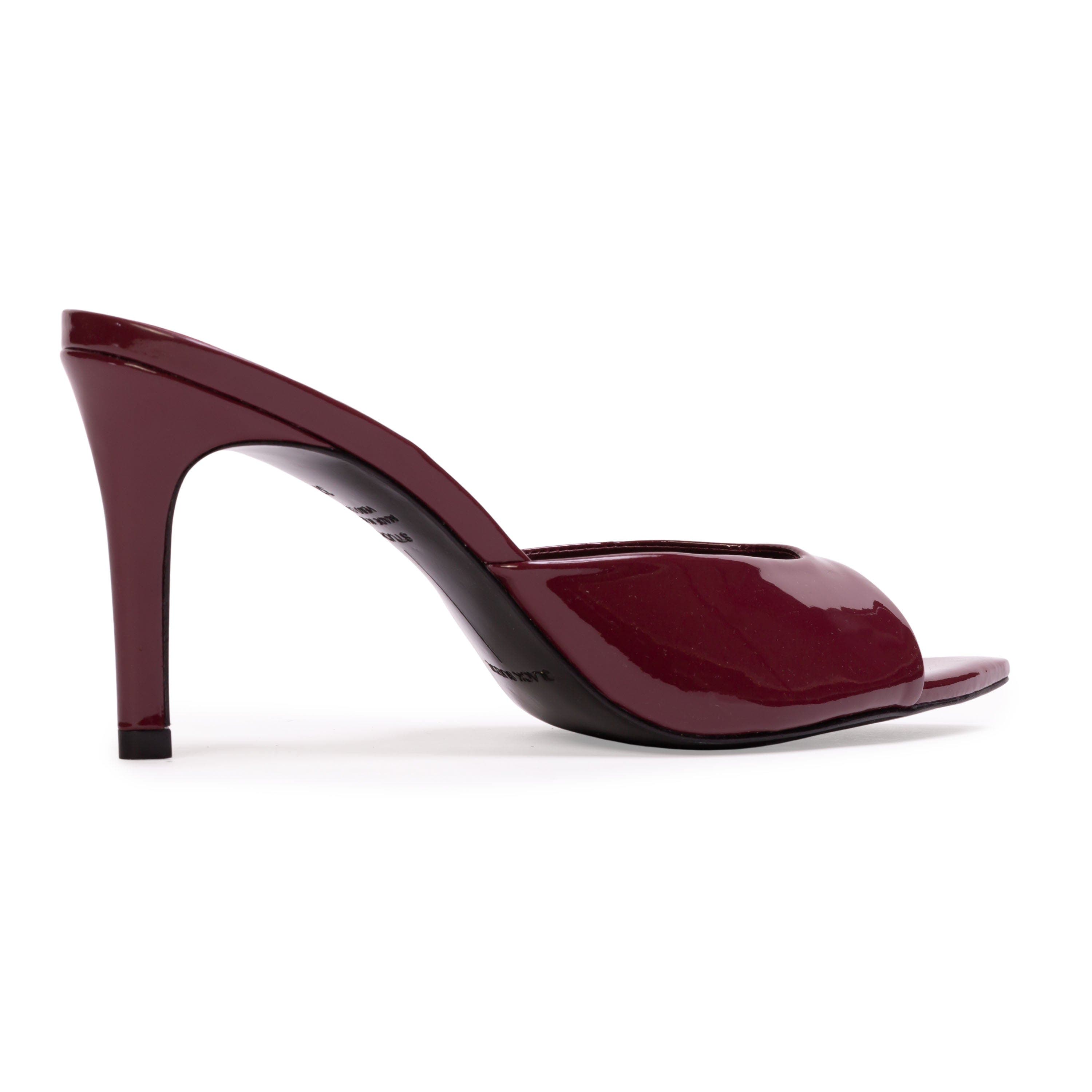 BLACK SUEDE STUDIO Brea 80 Patent Mule, Alternate, color, Ruby Patent Leather
