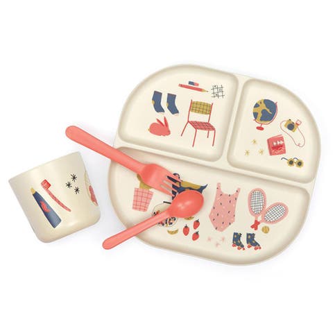 Illustrated Kid Dinner Set