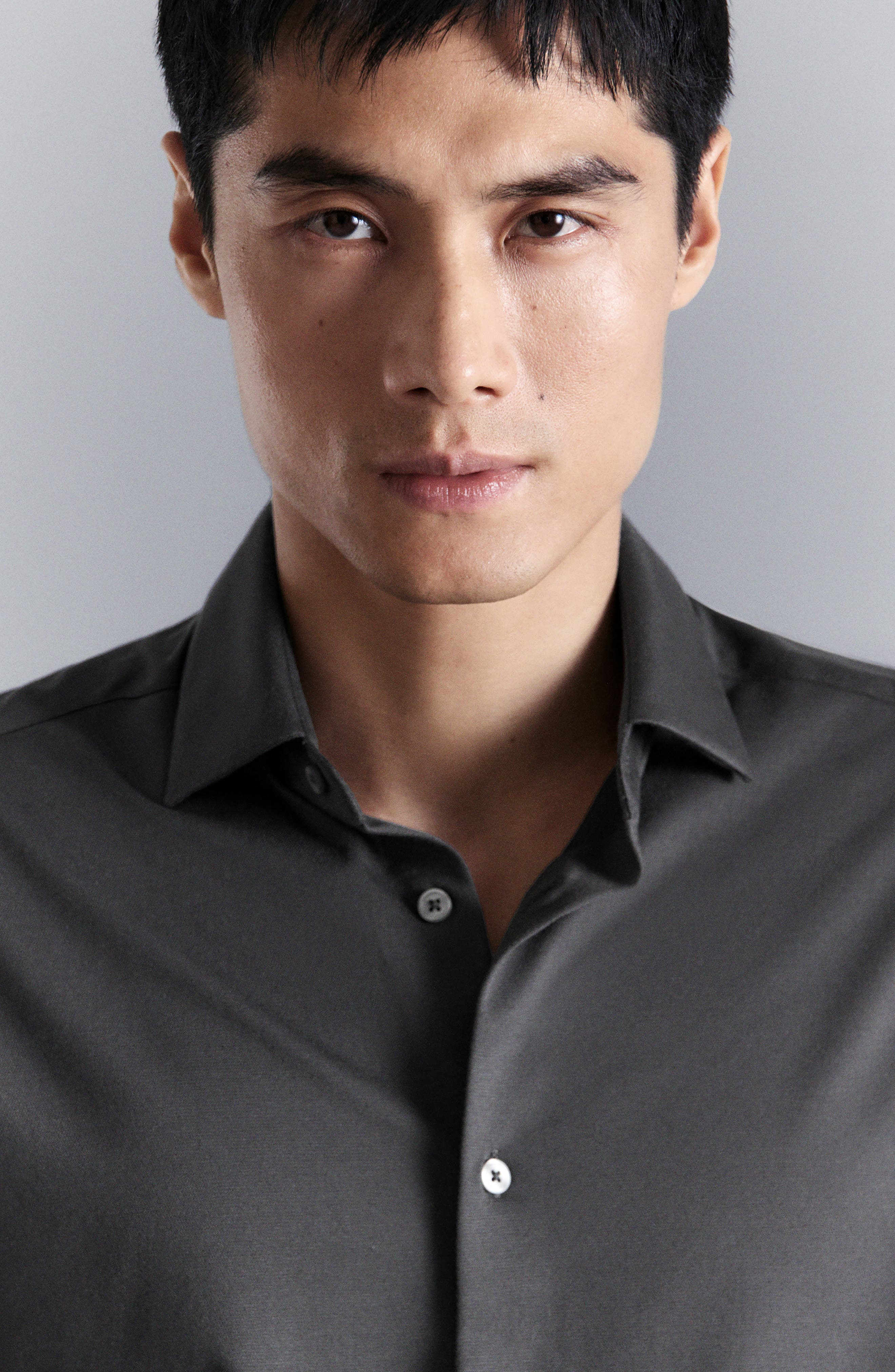 Slim Fit Cotton Blend Button-Up Shirt - image 2