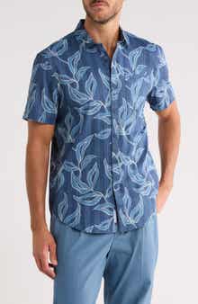 Original Penguin Leaves Print Cotton Button-Up Shirt