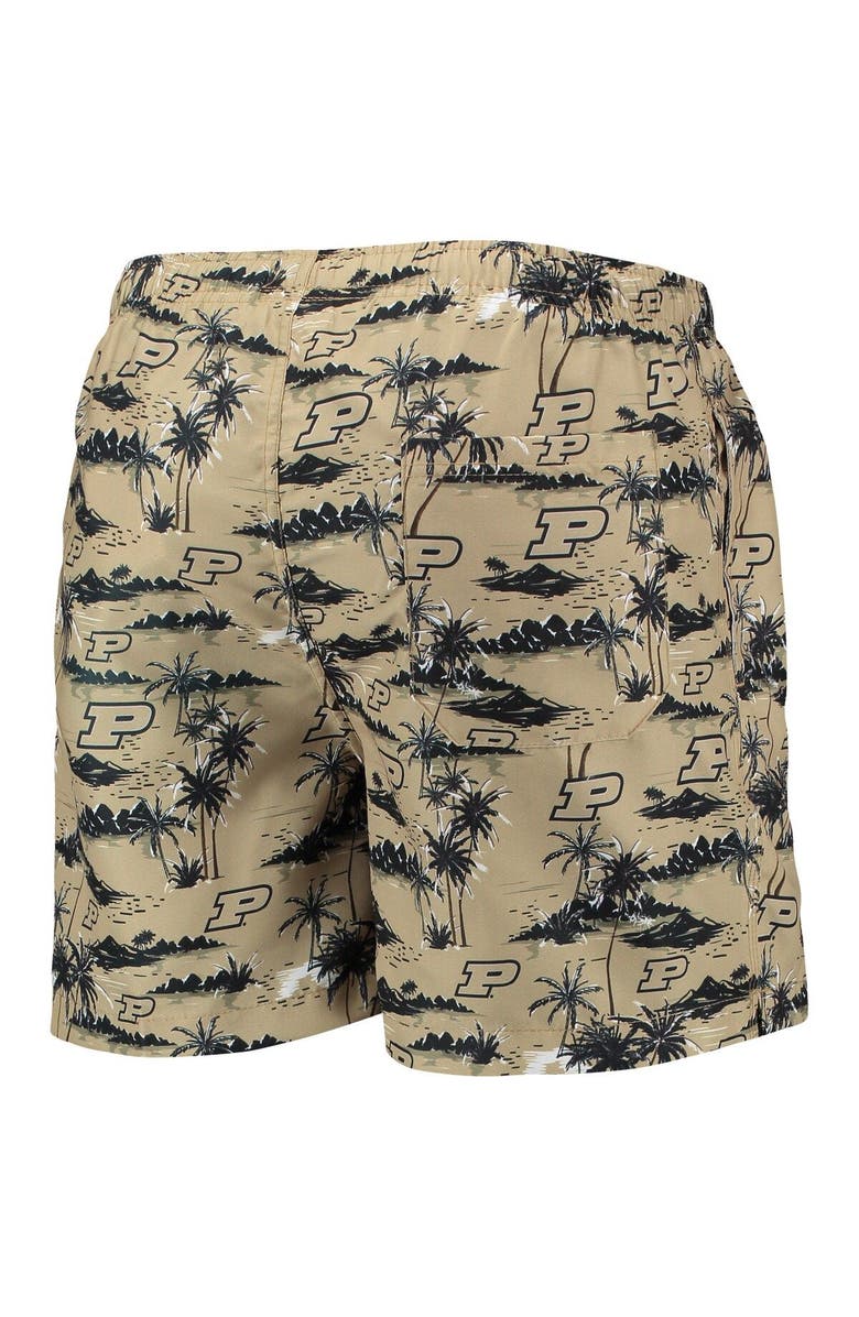 FOCO Men's FOCO Gold Purdue Boilermakers Island Palm Swim Trunks, Alternate, color, 