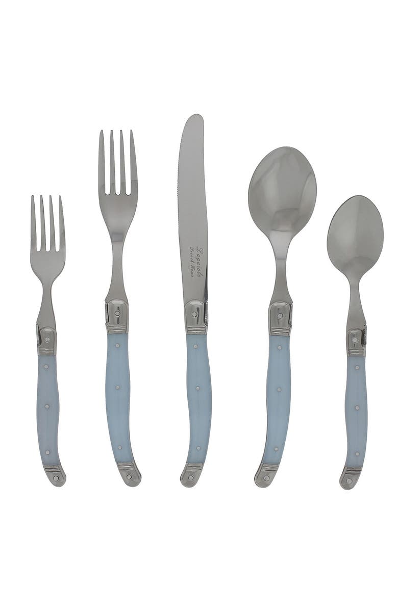 FRENCH HOME 20 Piece Laguiole Ice Blue Flatware Set by French Home, Alternate, color, Blue