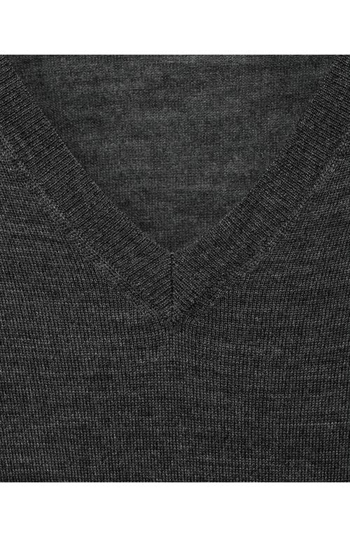 Mango V-neck Wool Pajama Sweater In Gray