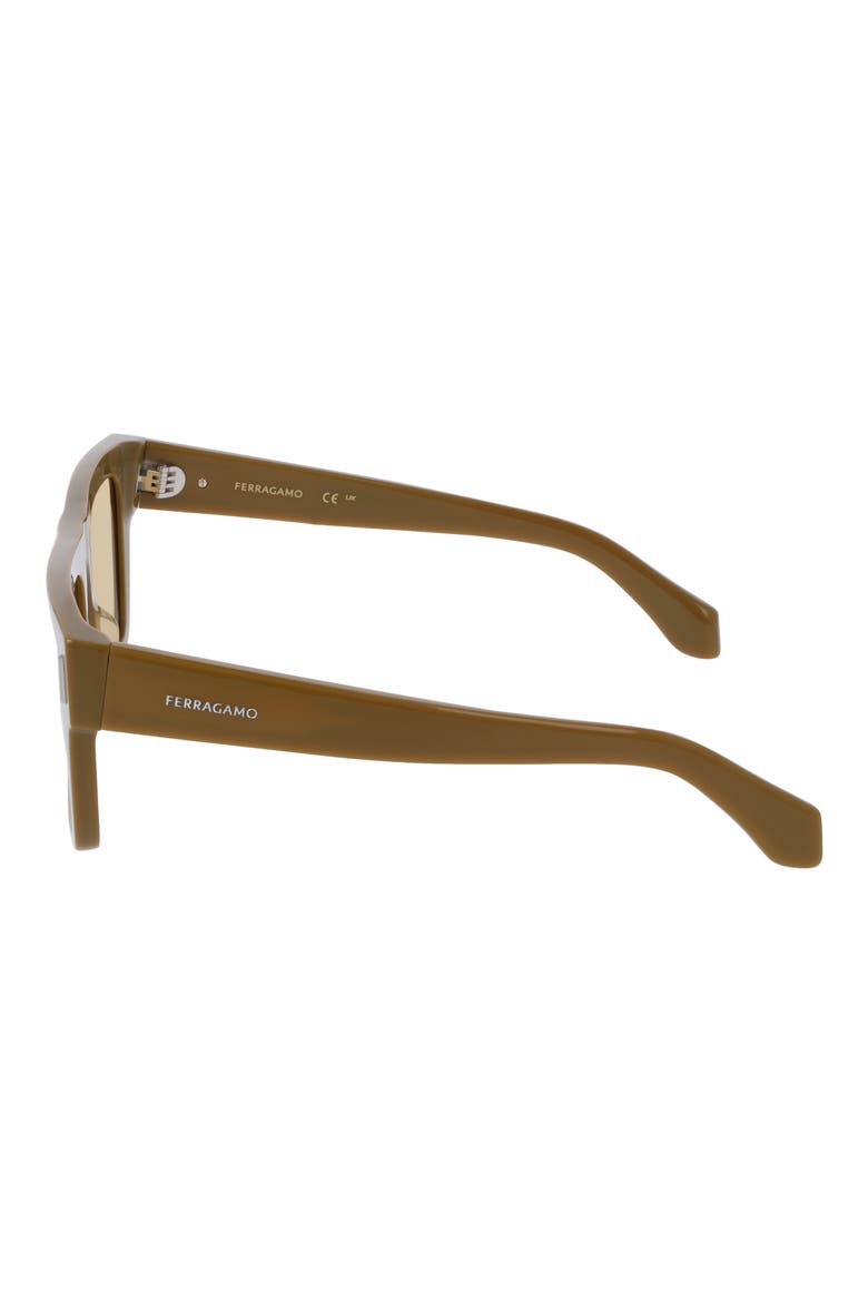 53mm Square Sunglasses, Alternate, color, KHAKI