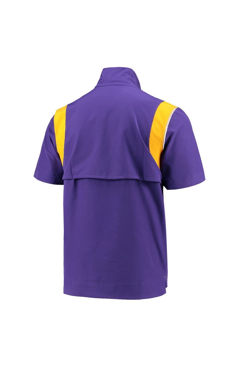 Nike Men's Nike Purple LSU Tigers 2021 Coaches Short Sleeve Quarter-Zip Jacket, Alternate, color, 
