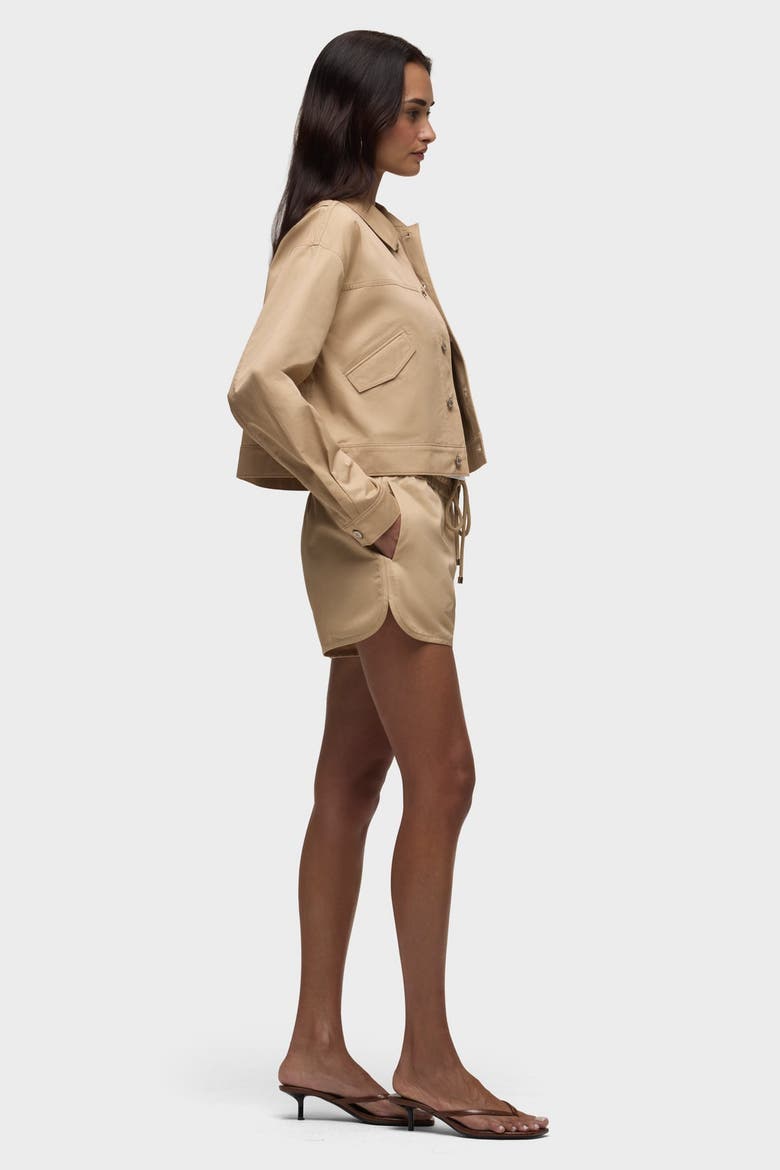 Drawstring Short, Alternate, color, ALMOND