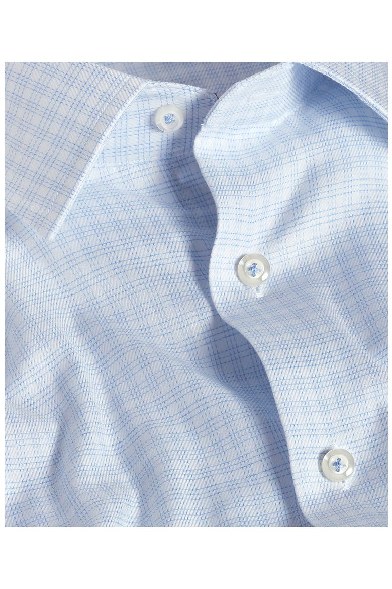 Slim Fit Stretch Cotton Grid Dress Shirt, Alternate, color, WHITE/ SKY