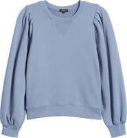 Rails Tiffany Balloon Sleeve Cotton Sweatshirt